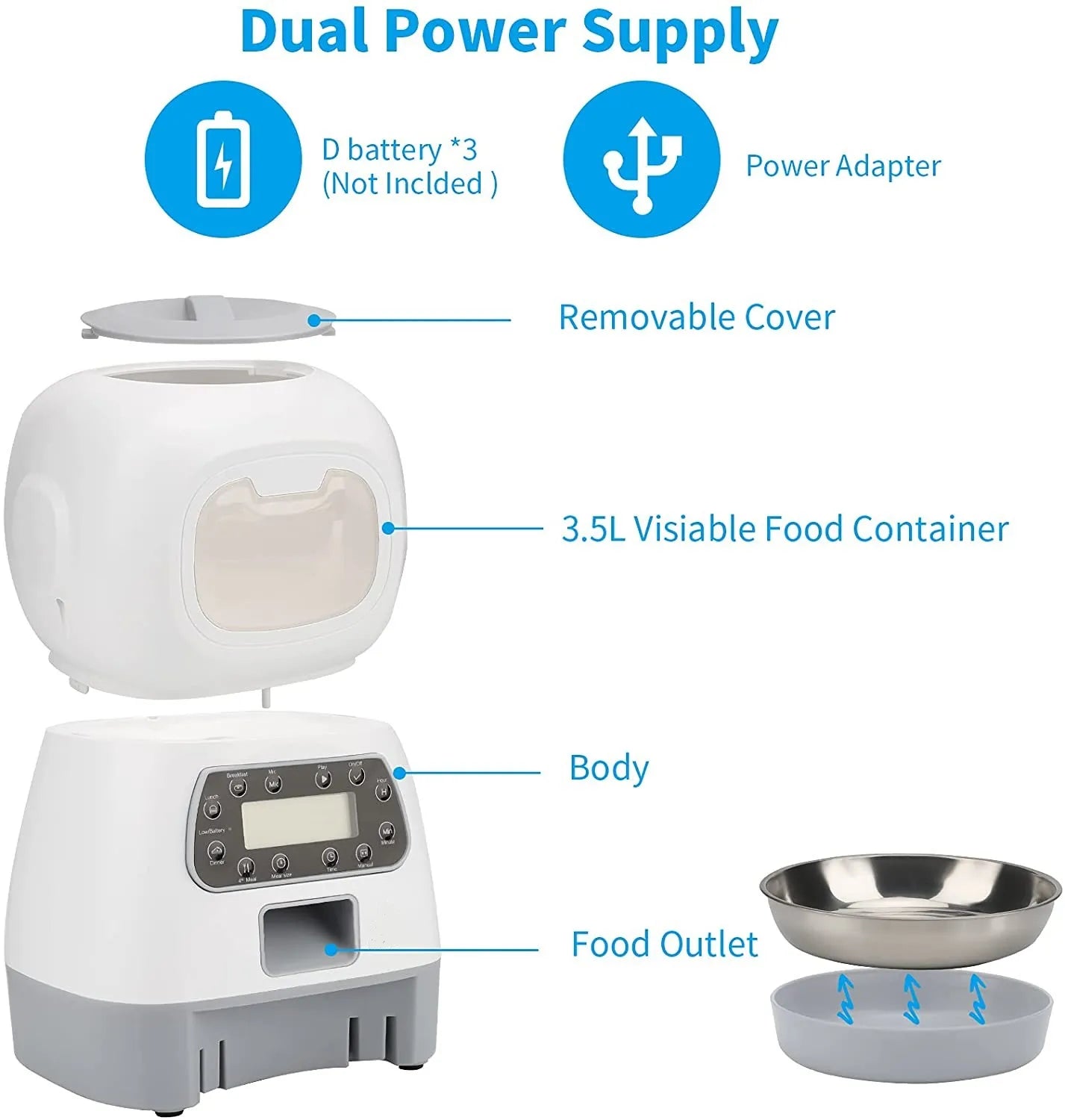 Automatic Pet Feeder with Portion Control | Smart Food Dispenser, Large Capacity