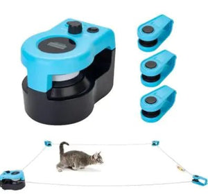 Interactive Remote Cat Toy — Automatic & Manual Feather Mouse Track Game, LCD Display, USB Rechargeable - petcareville