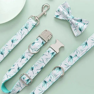 Nature Pattern Dog Leash & Collar Set — Adjustable, Durable and Lightweight for Small & Medium Dogs - petcareville