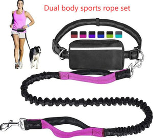 Pet Dynamic Running Gear Set — Adjustable Dual Body Traction Rope, Reflective, Anti-Tear Nylon, Multiple Colors - petcareville