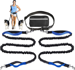 Pet Dynamic Running Gear Set — Adjustable Dual Body Traction Rope, Reflective, Anti-Tear Nylon, Multiple Colors - petcareville