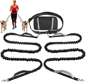 Pet Dynamic Running Gear Set — Adjustable Dual Body Traction Rope, Reflective, Anti-Tear Nylon, Multiple Colors - petcareville