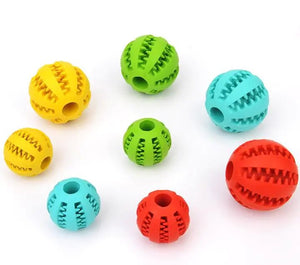 Rubber Bite-Resistant Watermelon Ball — Treat-Dispensing Interactive Toy for Dogs, Sizes 5cm & 7cm, Vibrant Colors - petcareville