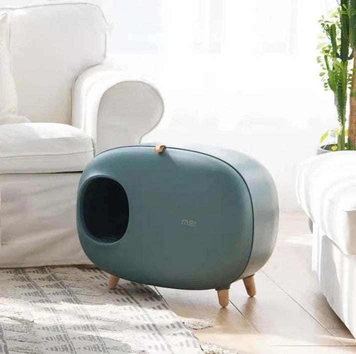Sleek Pet Litter Station – Self-Cleaning Cat Litter Box with Odor Control & Hidden Storage