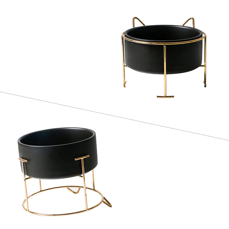 Elevated Ceramic Pet Bowl Duo with Stand