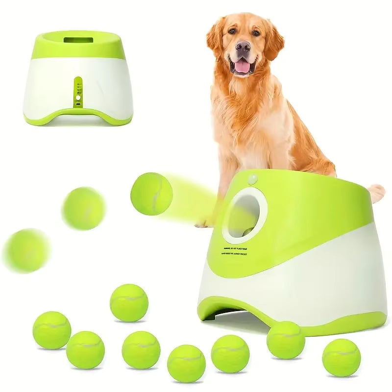 FetchPro Automatic Dog Ball Launcher – Adjustable Distance, Safe & Durable, Interactive, Portable Dog Ball Thrower for Outdoor & Indoor Play