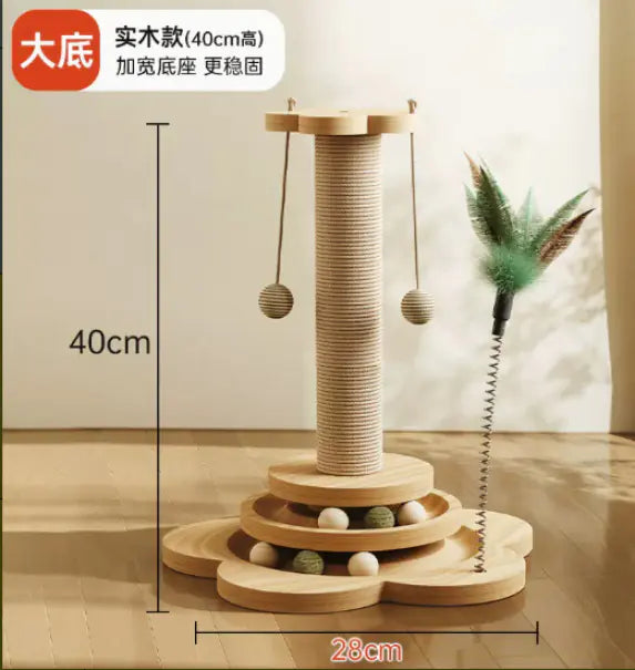 Eco-Friendly Wooden Cat Play Station