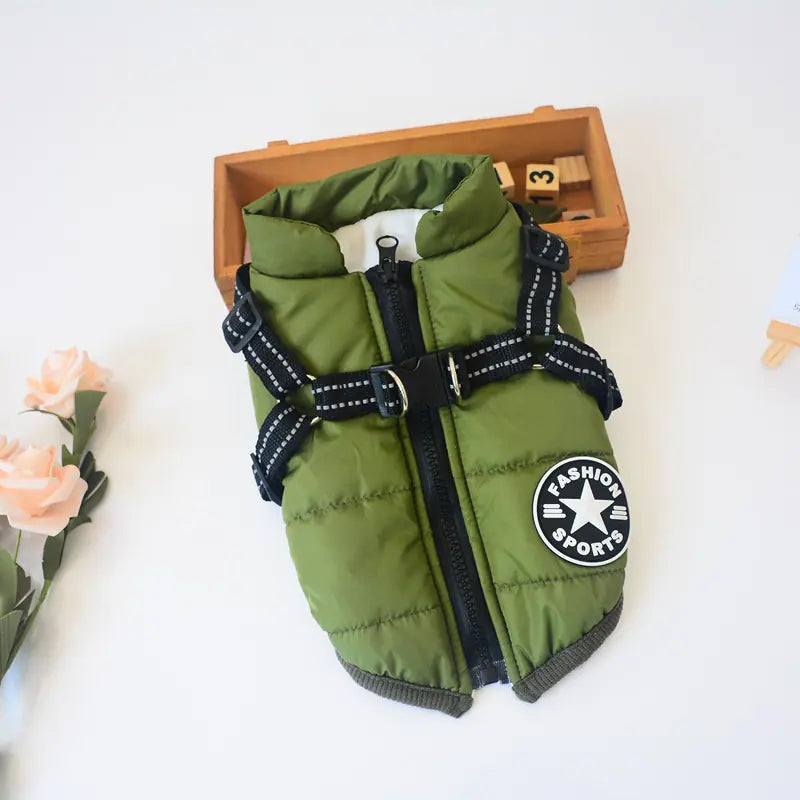 Waterproof Pet Cotton Jacket for Dogs - Winter Ski Suit