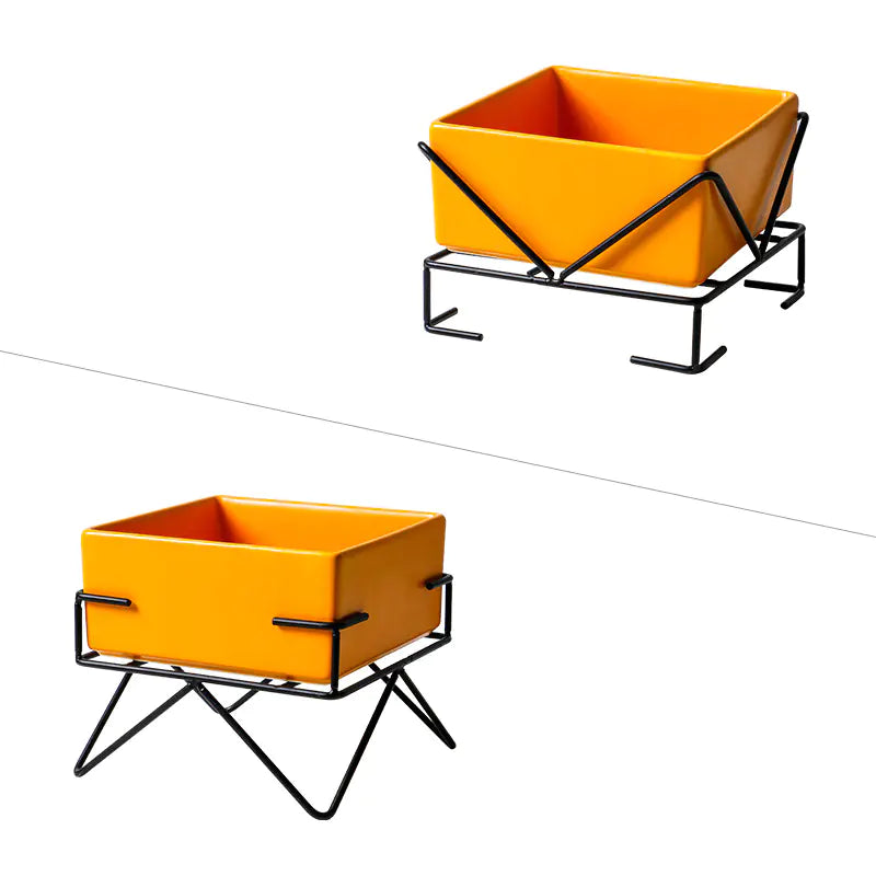 Elevated Ceramic Pet Bowl Duo with Stand