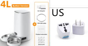 White pet feeder button version on a white background