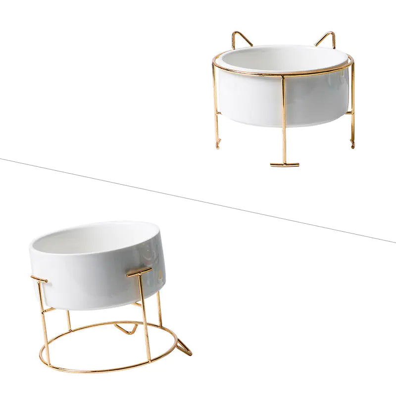 Elevated Ceramic Pet Bowl Duo with Stand