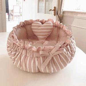 Small Dog & Cat Kennel Bed — Plush PP Cotton Nest with Orthopedic Support, Washable, Lightweight, Stylish Secure Design