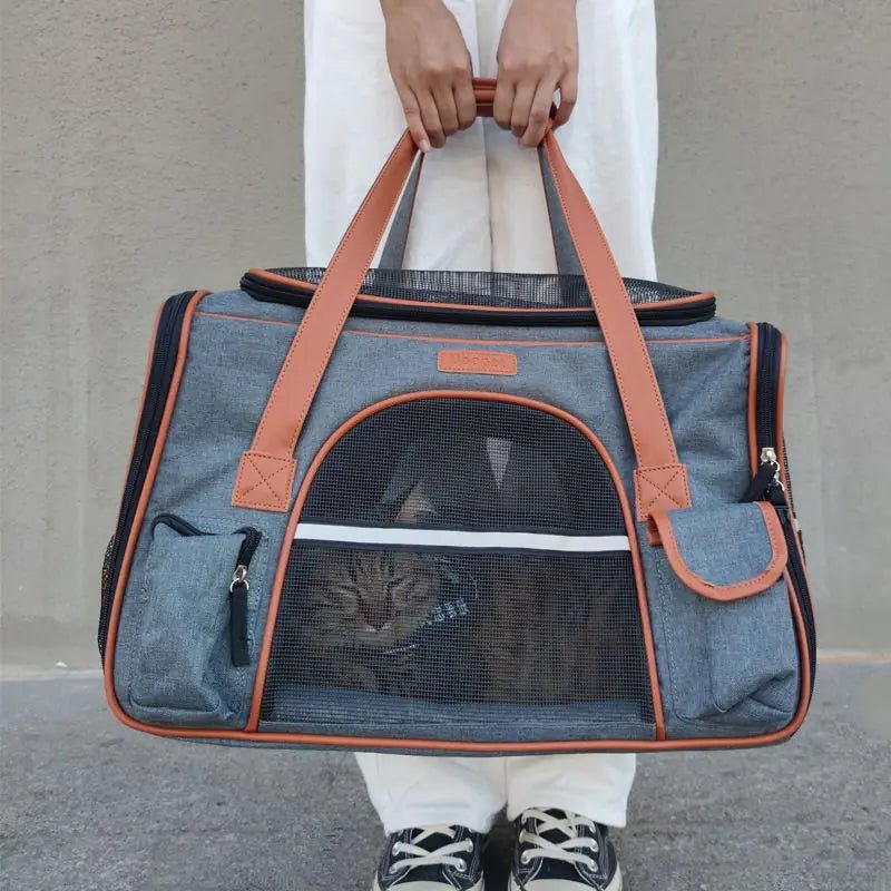 Foldable Pet Backpack — Lightweight, Corduroy Carrier with Breathable Design & Free Summer Mat, Multiple Colors - petcareville