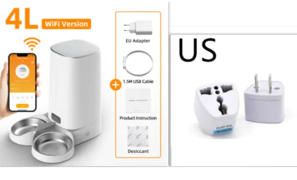 White pet feeder wifi version on a white background