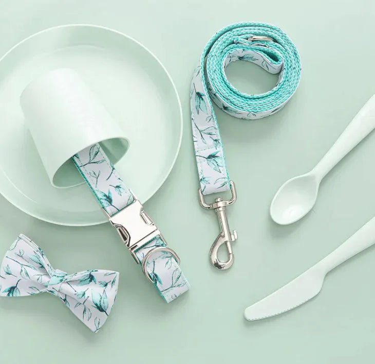Nature Pattern Dog Leash & Collar Set — Adjustable, Durable and Lightweight for Small & Medium Dogs - petcareville