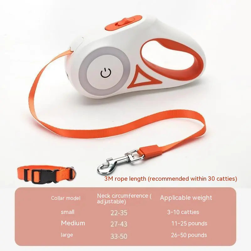 Glowing Retractable Pet Lead