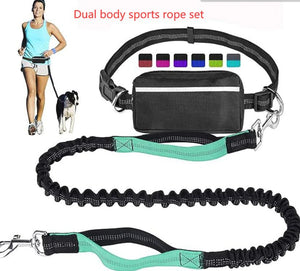 Pet Dynamic Running Gear Set — Adjustable Dual Body Traction Rope, Reflective, Anti-Tear Nylon, Multiple Colors - petcareville