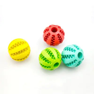 Rubber Bite-Resistant Watermelon Ball — Treat-Dispensing Interactive Toy for Dogs, Sizes 5cm & 7cm, Vibrant Colors - petcareville
