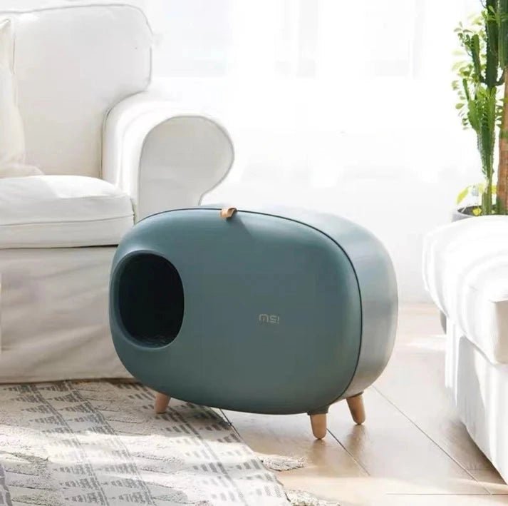 Pet bed with a modern design in a living room setting