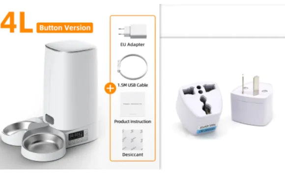 White pet feeder on a white background
