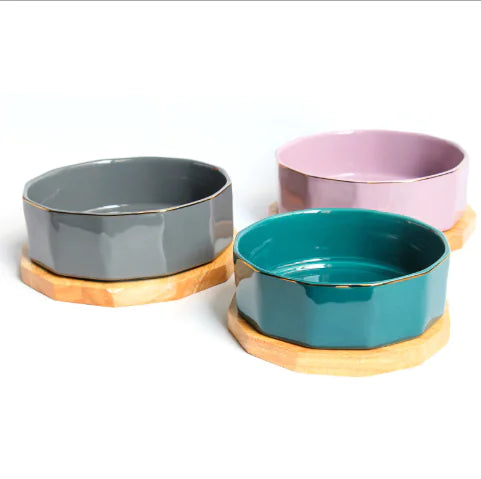 Chic Non-Slip Ceramic Cat Dish
